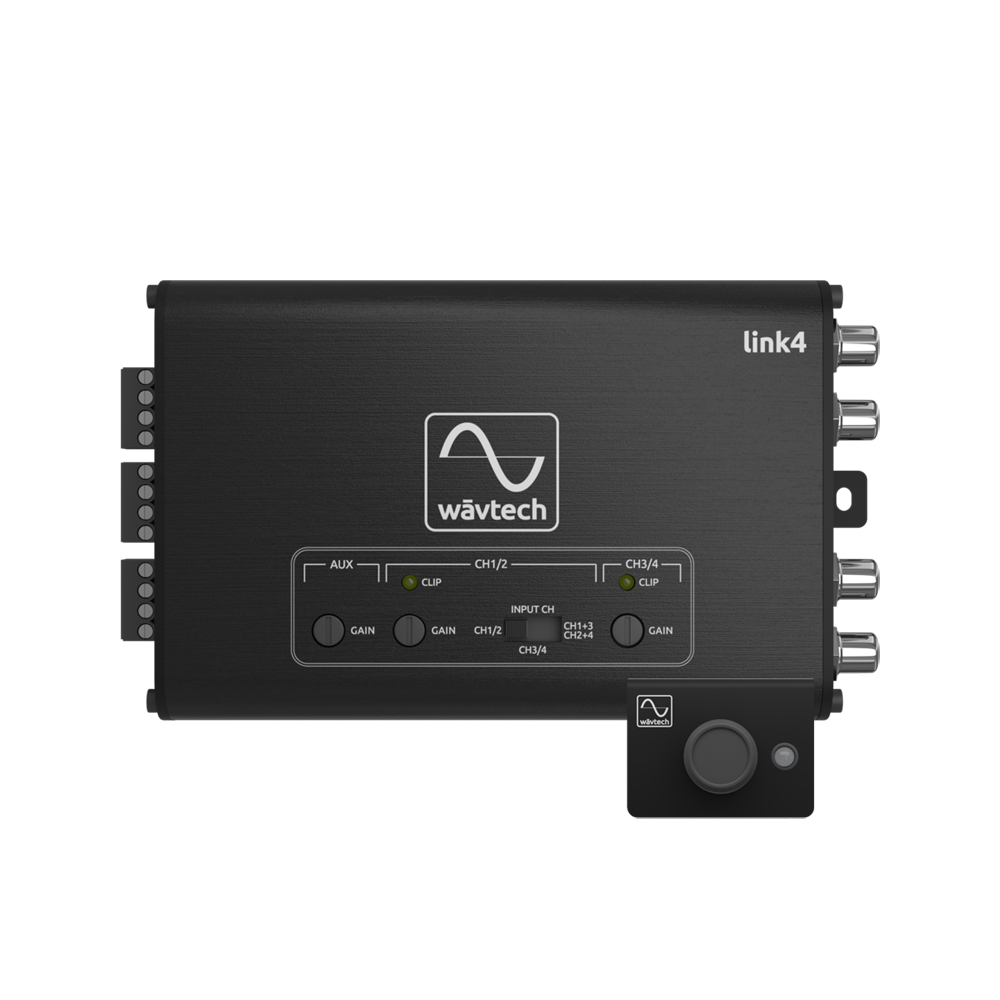 Wavtech 4-Channel Line Out Converter with AUX Input, Signal Summing & Remote